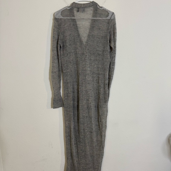Eileen fisher the fisher project longline knit grey linen blend cardigan - Picture 5 of 5